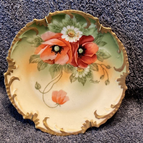 Vintage Bavaria Royal Munich Hand Painted Daisies & Poppies Signed Feuillet - Picture 10 of 15